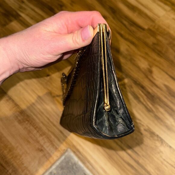 Vintage Dooney & Bourke Crocodile Leather Clutch/Shoulder Bag - Picture 2 of 9